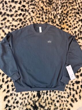 NWT ALO Yoga Men's Crewneck Sweatshirt in Charcoal Gray